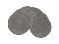 Conjunto de 6 toalhas de mesa redondas Nova Line, laváveis, resistentes ao calor, anti-deslizantes, bege