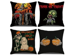 2026 capas de Travesseiro de Halloween Conjunto de 4, Preto para Sala Quarto Sofá Pátio Carro 18x18 Polegadas