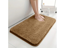 Tapete de Banheiro Superabsorvente e Antiderrapante, Decoração para Casa, Carpete de Pelo Longo. MDUG (marrom)