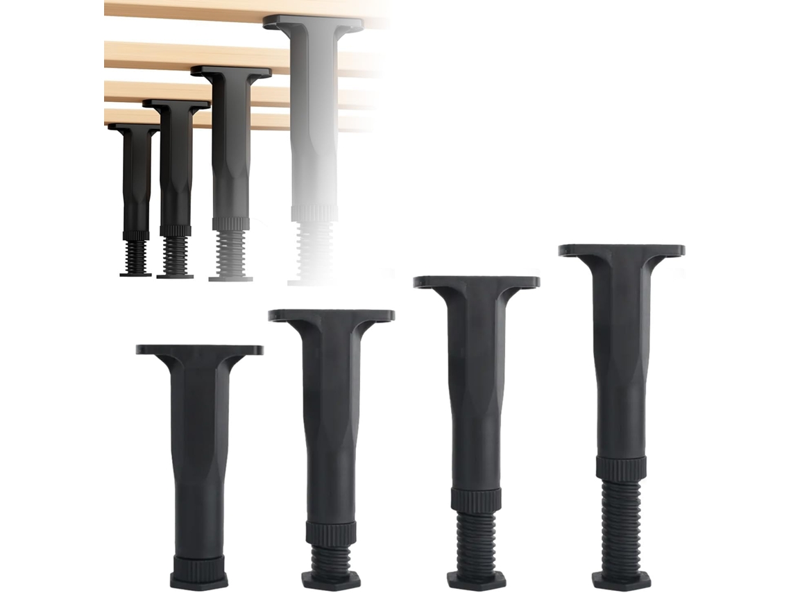 Pés Niveladores Ajustáveis Para Móveis, 4 Peças, 28 Cm, 11 Polegadas, Ajustáveis, Resistentes, Para Camas, Móveis