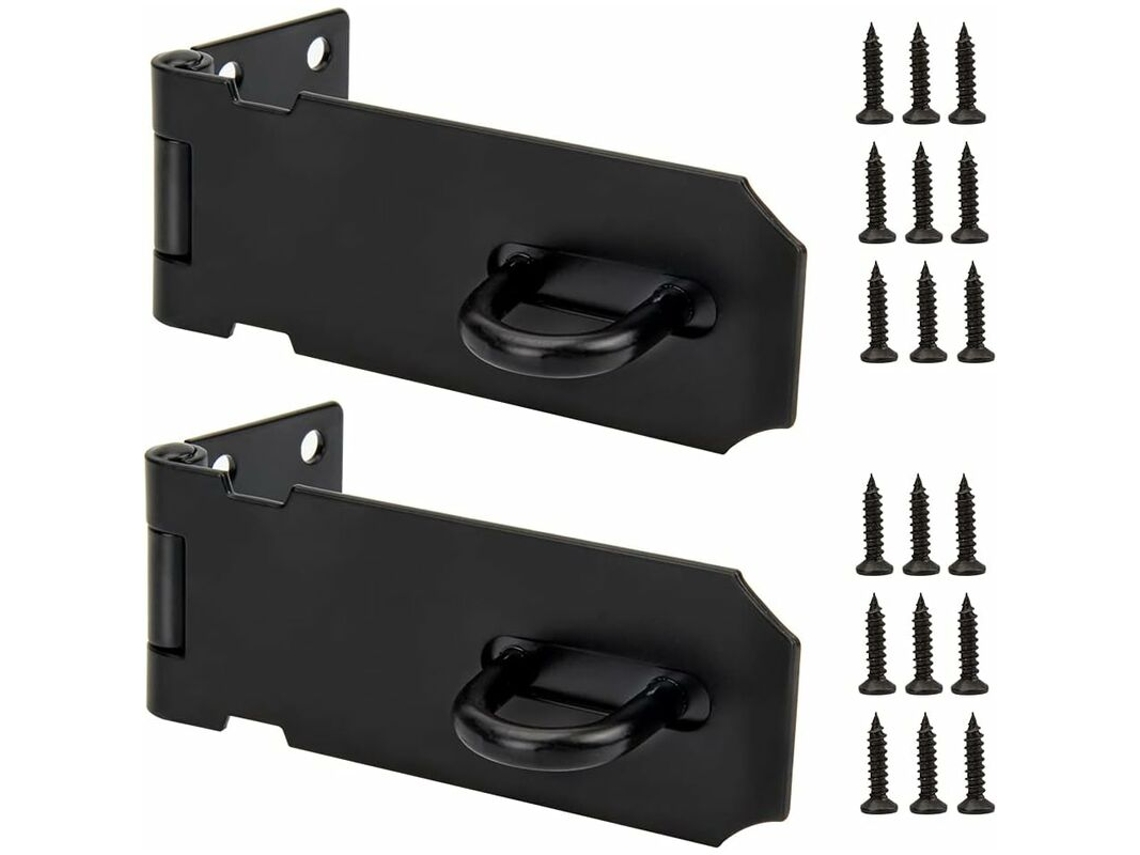 Cadeados Com Fecho De Aço Inoxidável Preto De 4 Polegadas Para Porta, 2 Peças, Veja Aqui