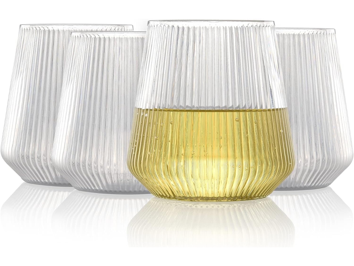 Conjunto 4 Copos Plastico 350ml Vinho Agua Suco, Livre Bpa, Seguro Lava Loucas ZYBLSSBB