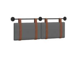 Conjunto 1 Cabeceira Suspensa Vidaxl Cinzento Couro Sintético (130 X 55 X 5 Cm)