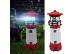 Faro Solar Jardim Com Led Giratório Decorativo Para Paisagem Iluminada Exterior