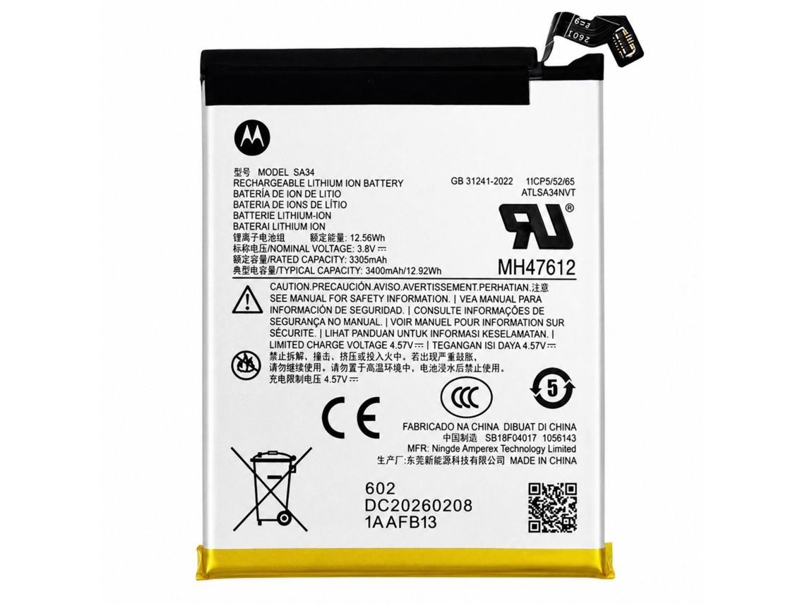 Bateria Para Motorola Razr 70 Plus Modelo Sa34 3400mah Service Pack