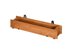 Vaso de madeira com 2 ganchos para pendurar plantas 91x18x16,5cm natural MARCA