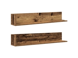 Conjunto de 2 Prateleiras de Parede Provenientes da Madeira Madeira Velha MAISON EXCLUSIVE