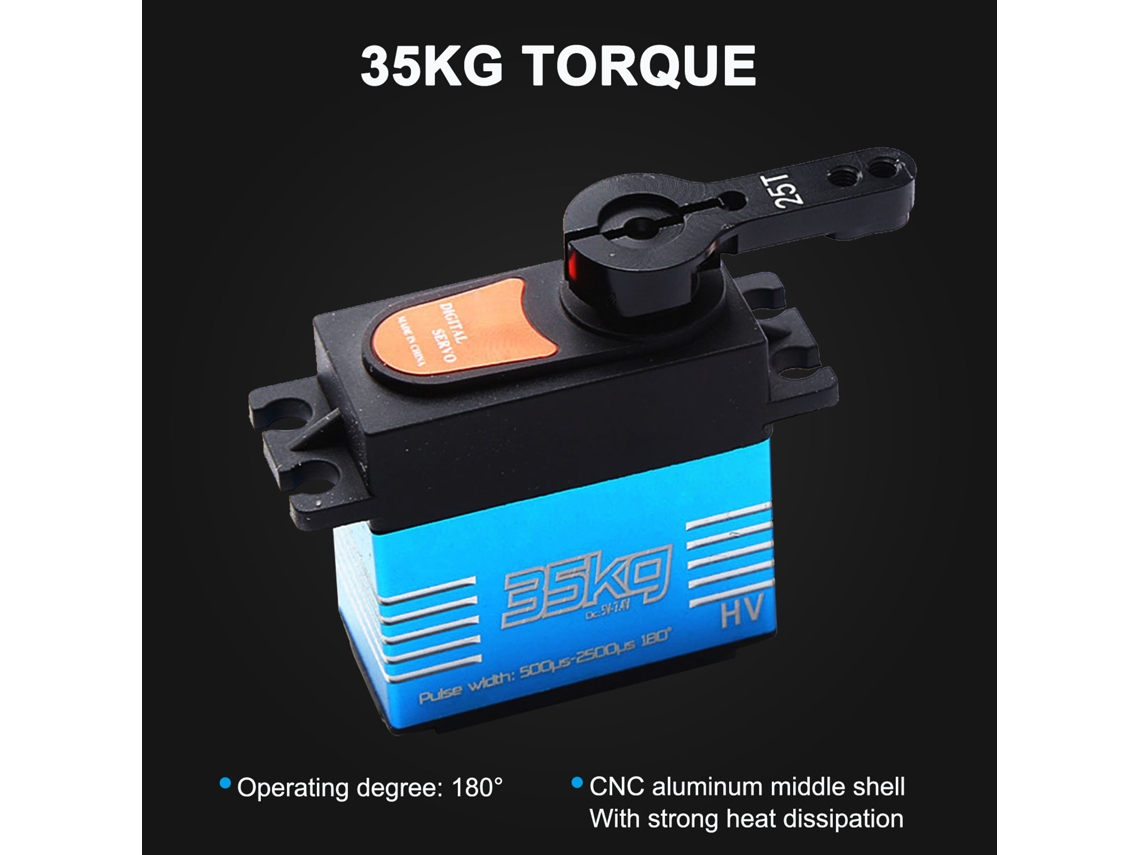 Mali servo Digital de 35kg Engrenagens de Metal Alto Torque À Prova D'água para Carro Rc Robô 1/8 1/10