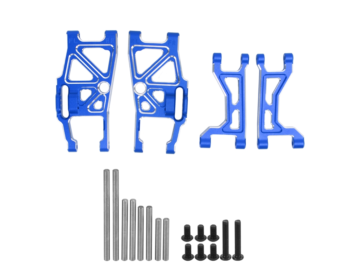 Braços De Suspensão Superior Inferior Dianteiro Traseiro Em Liga De Alumínio Para Carro Rc Traxxas 1/10 Maxx 2.0 Azul Escuro