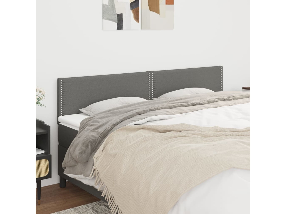 Vidaxl Cabeceiras Cinzento-escuro 200x5x78/88 Cm Tecido