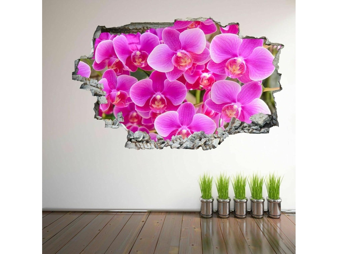Adesivos Flores De Orquídeas Rosas Muraux Decoratifs Adesivo Mural Salão De Beleza Em28
