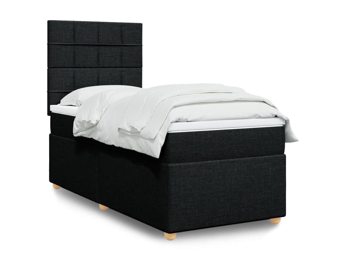 Vidaxl Cama Com Molas/colchão 100x200 Cm Tecido Preto