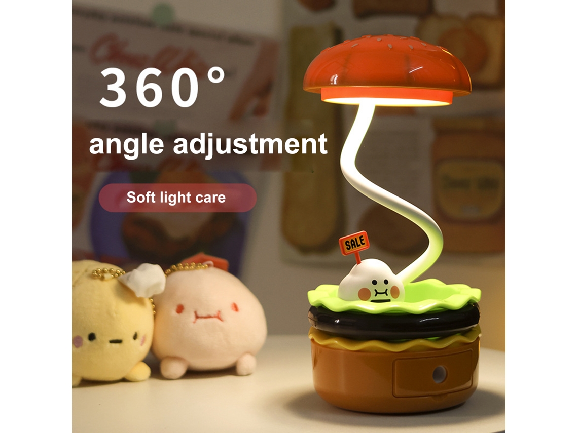 2026 lâmpada Ambiental Multifuncional Presente Divertido Lâmpada de Mesa Usb Ornamento de Escritório Luzes Noturnas Hambúrguer