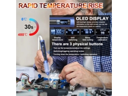 Laxiscreed Ferro De Soldar Inteligente Com Ajuste De Temperatura, Calibração E Ecrã Oled
