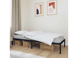 Vidaxl Estrutura De Cama Metal 90x190 Cm Preto