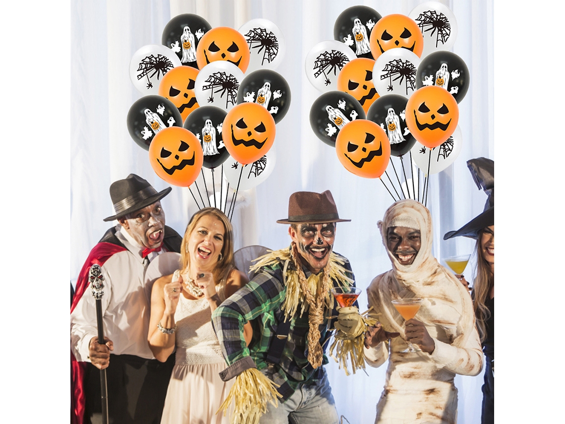 Primerox balões de Halloween 12 Polegadas Abóbora Fantasma Teia de Aranha Decoração de Festa