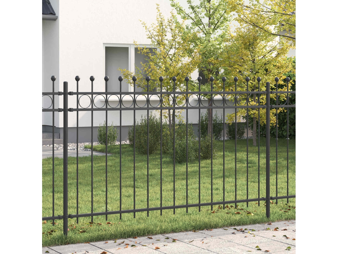 Vidaxl Cerca De Anel Tilburg 200 X 166 Cm Aço Revestido A Pó Preto