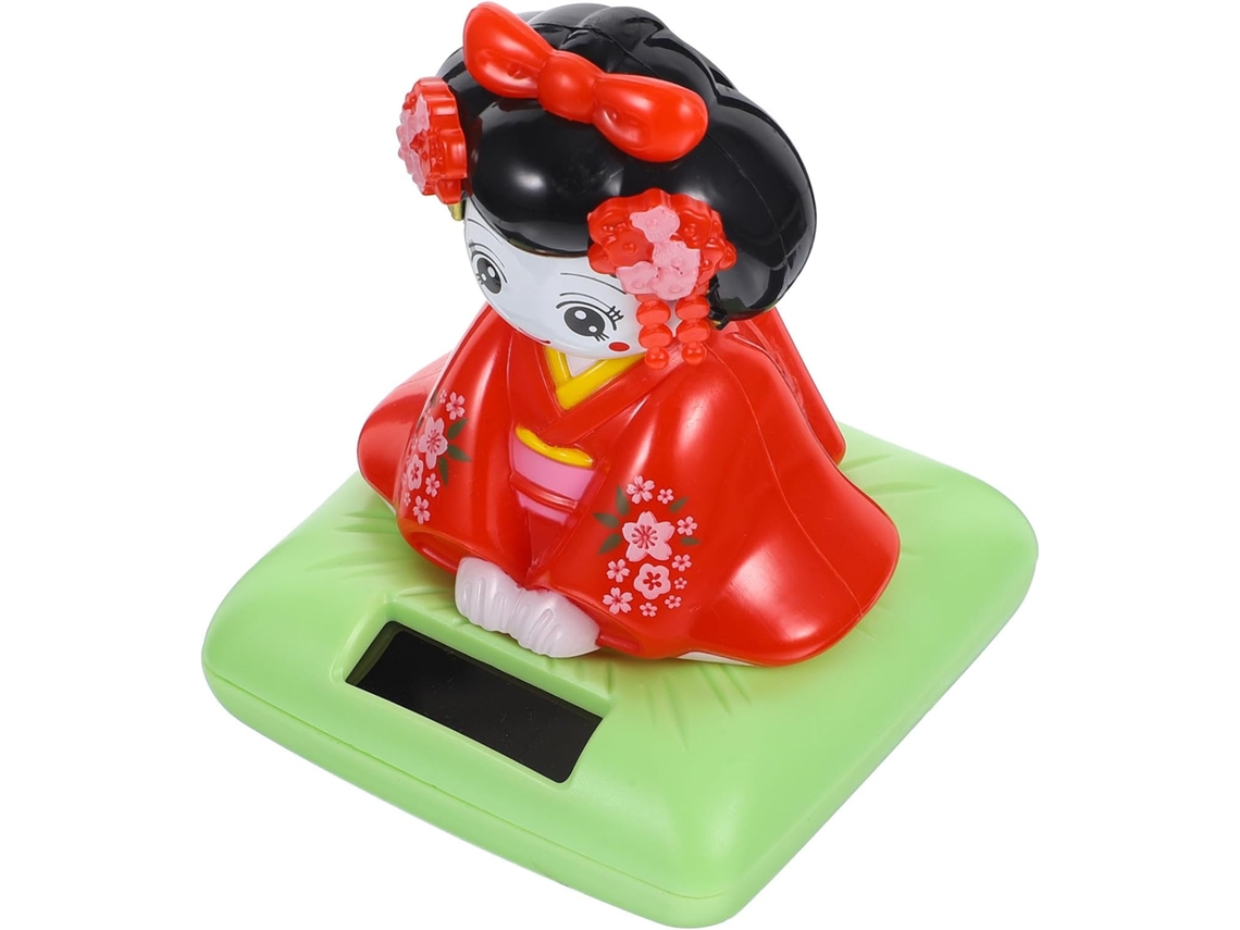 Kimono vermelho solar Boneca com cabeça oscilante para decoração de carro