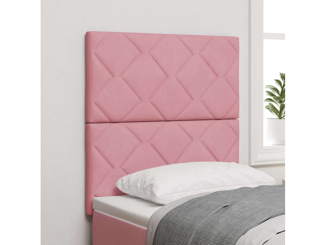 Vidaxl Cabeceira Rosa 80 Cm Veludo