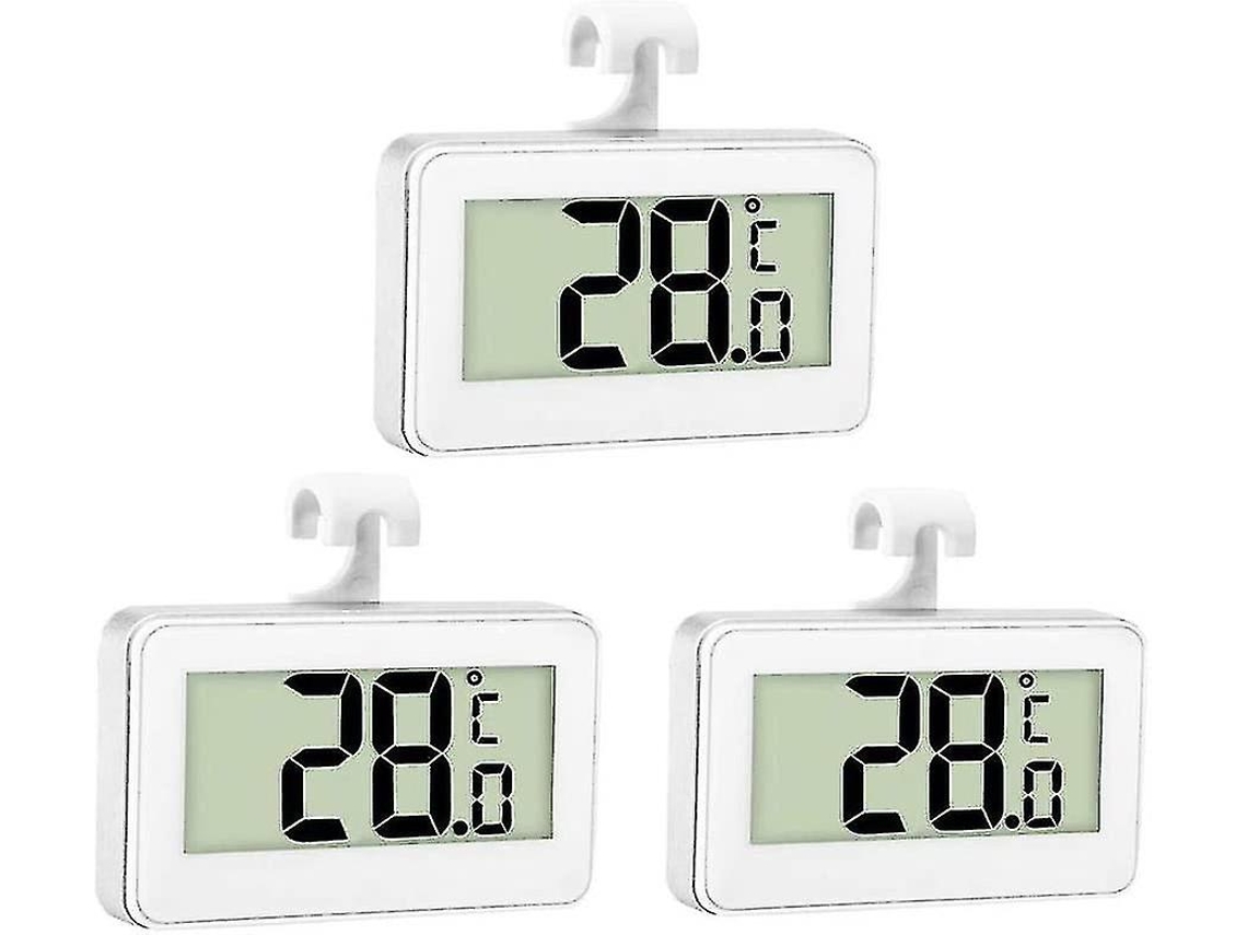 3x Termômetro Digital Para Geladeira, Freezer, À Prova Dágua Geladeira E Freezer Com Tela Lcd Gancho Compatível T Aquaforge