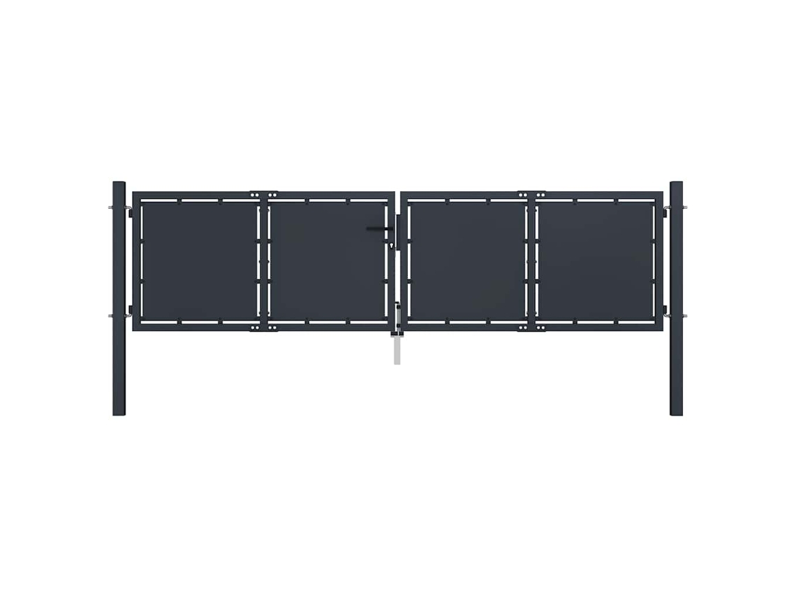 Vidaxl Portão De Jardim Em Aço 300 X 75 Cm Antracite