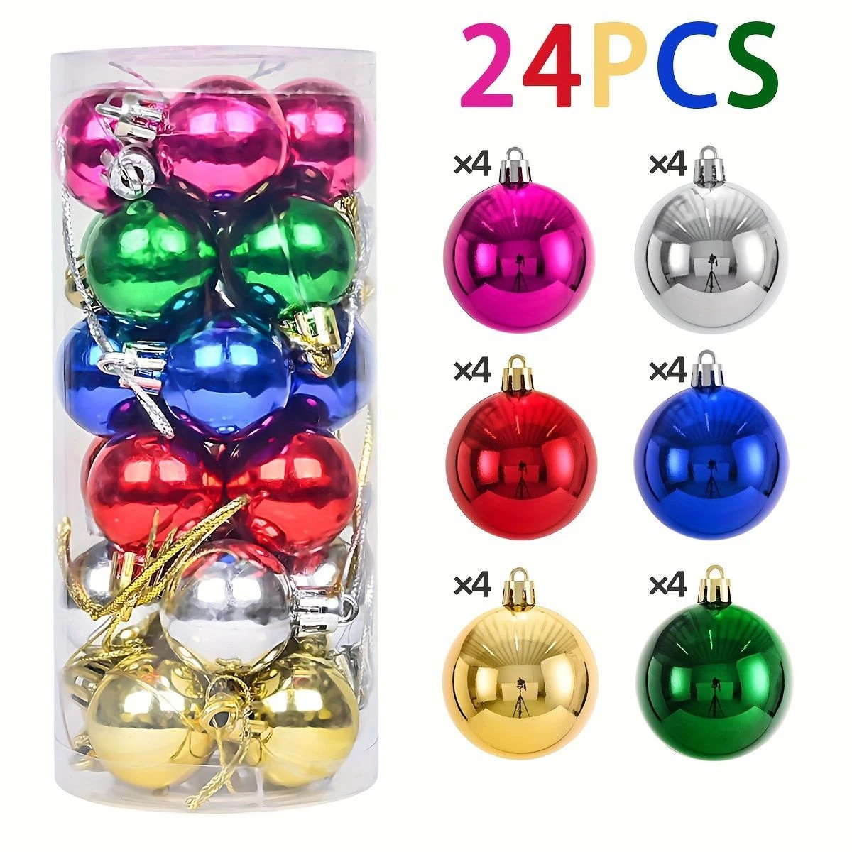 (misto 3cm) 24 Enfeites De Natal, Bolas De Natal De 3cm