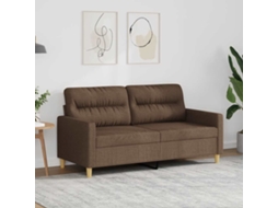 Vidaxl Sofá De 2 Lugares Tecido 140 Cm Castanho