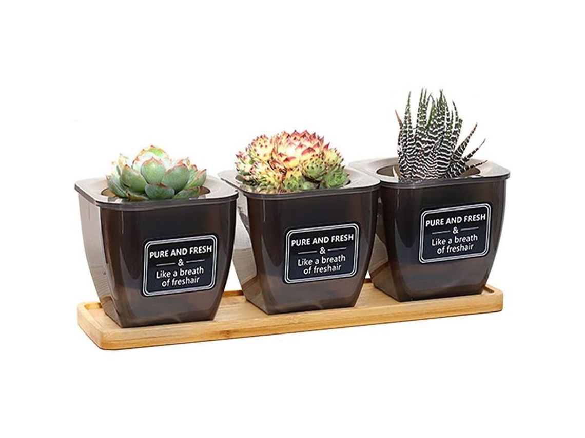 Conjunto De 3 Vasos Para Ervas, Vaso Interno Com Irrigação Automática, Vasos Ventilados, Vasos Decorativos Para Plantas Verdes
