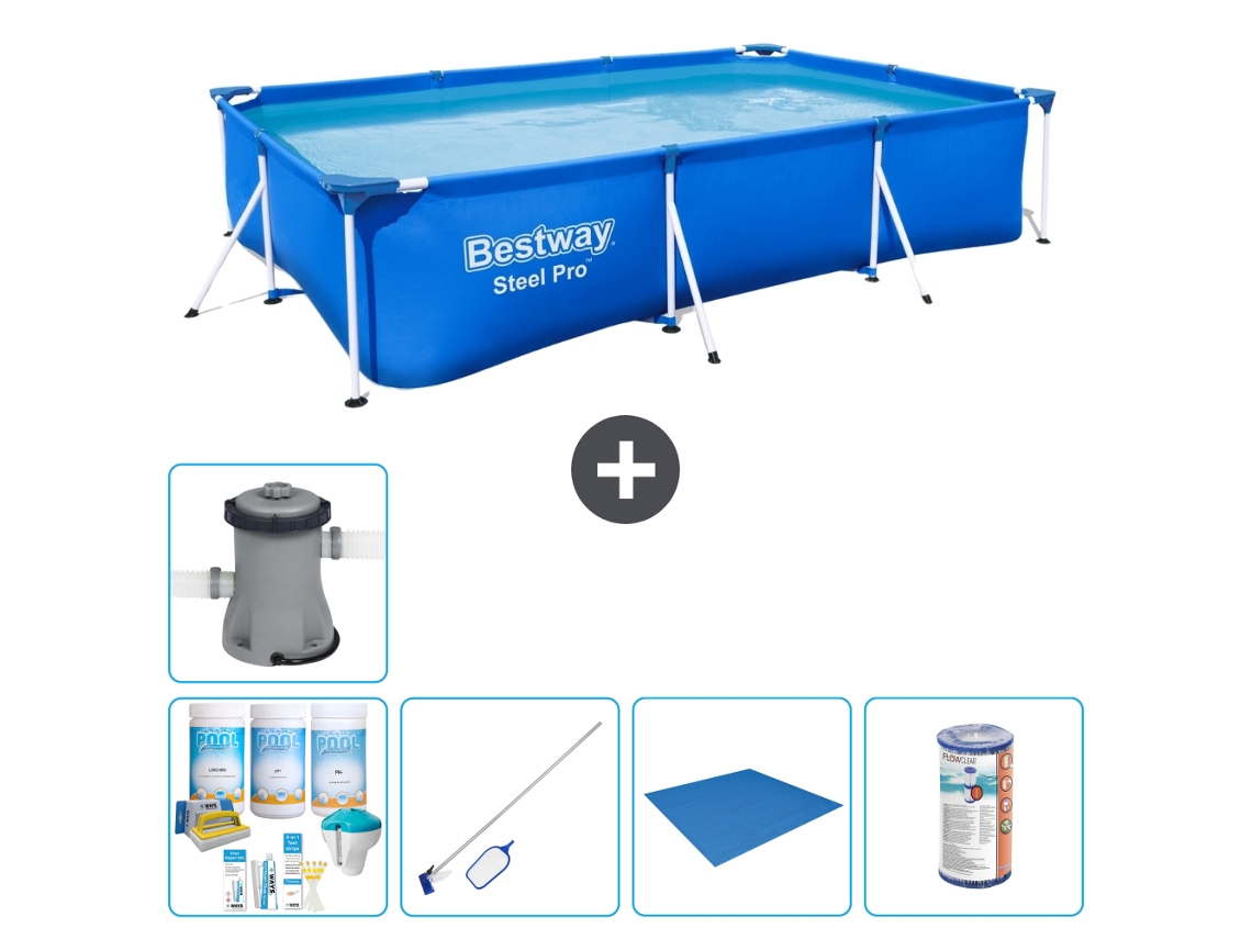 Bestway Piscina Bestway Steel Pro Retangular - 300x201x66 Cm - 6-peças S22080