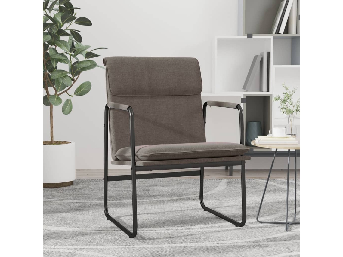 Vidaxl Cadeira Lounge 55x64x80 Cm Tecido Cinza-acastanhado