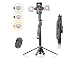 Tripé Inteligente Para Selfies De 71 Polegadas Com Rotação De 360°, Controle Remoto E Controle Por Gestos Com Ia (preto)