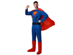 Fantasia de herói de quadrinhos terno azul adulto homem XL ATOSA
