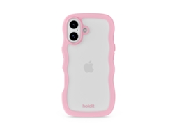 Capa Para Iphone 17 Com Estampa Ondulada Rosa/transparente