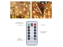Rebe-luces De Cadenas De Bolas 6m/40pcs Usb Con Temporizador 6h/18h, 3 Niveles De Brillo Y 8 Modos Dinámicos Para Fiestas En El Hogar