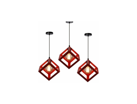 Luminária pendente azul industrial estilo retro para sala de jantar, 3 peças