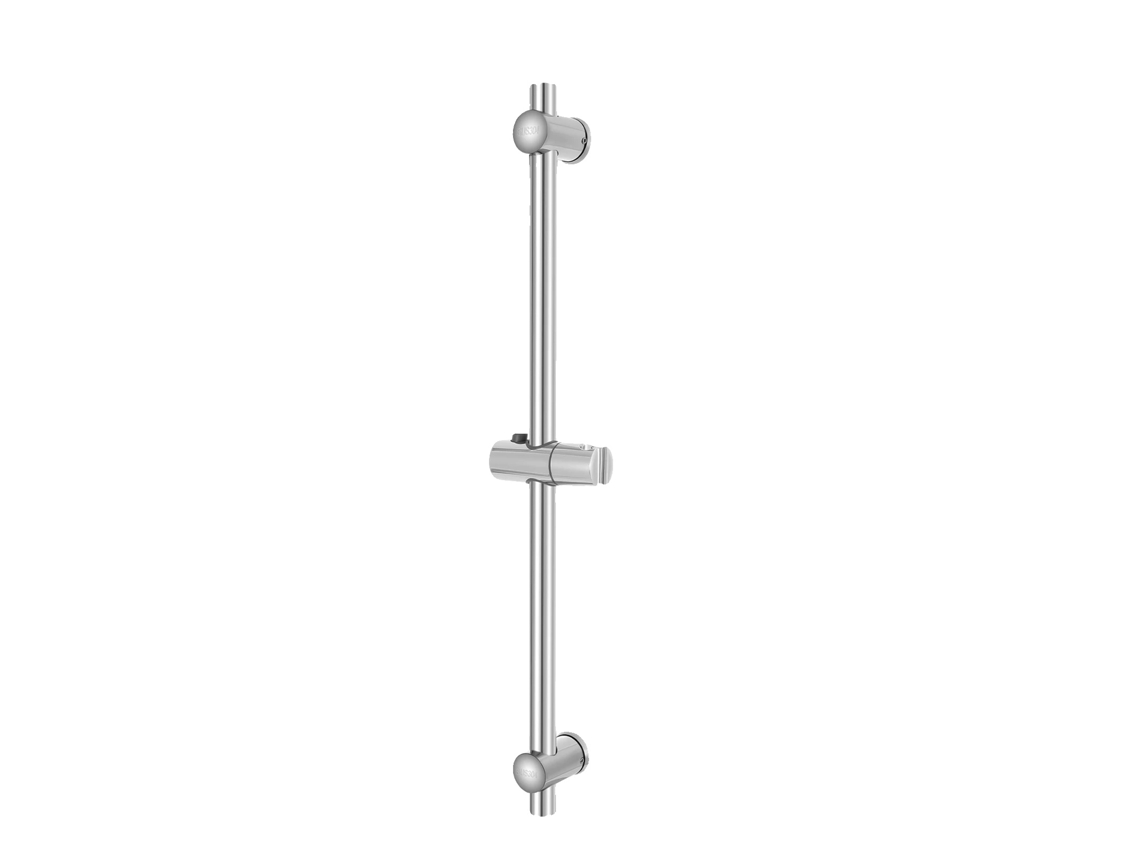 Barra deslizante para chuveiro, aço inox, altura ajustável, prata