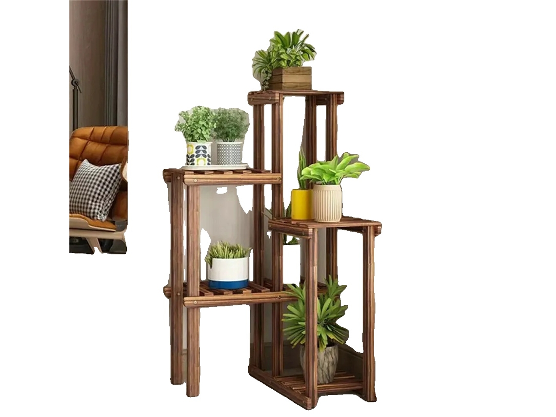 Suporte Para Plantas De Madeira, 6 Camadas, Interno/externo, Marrom Oem