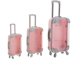 De 3 Mini Estojos De Viagem Rosa Em Abs Para Cílios Postiços, Transparentes E À Prova D'água.