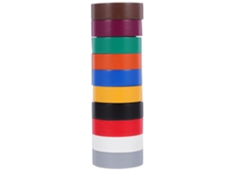 Conjunto De 10 Rolos Fita Isolante Elétrica Pvc Homoyoyo, 18mm X 10m, Fita Para Cabos De Alta Temperatura, Cores