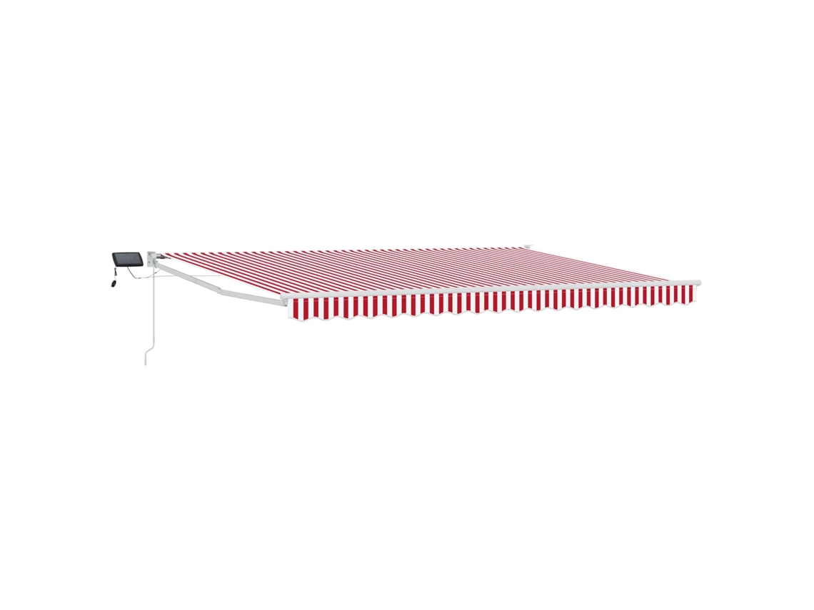 Toldo Retrátil Manual com Leds Vermelho e Branco 4 × 3 M VIDAXL