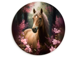 O Quadro Cavalo - Flores - Rosa - Natureza - Flores 30x30 Cm