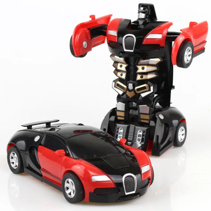 (estilo 1, Vermelho) Mini Carrinho/robô 2 Em 1, Transformação Automática, Sem Pilhas