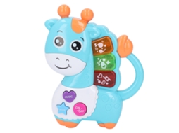 Mali brinquedo Musical Girafa Infantil Piano Eletrônico Educativo Cartoon Azul