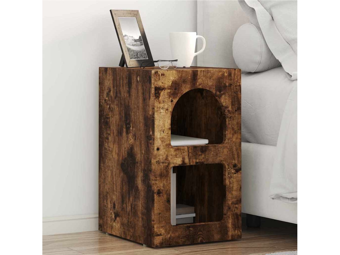 Vidaxl Mesa-de-cabeceira Elst Carvalho Defumado 29,5 X 33,5 X 50 Cm