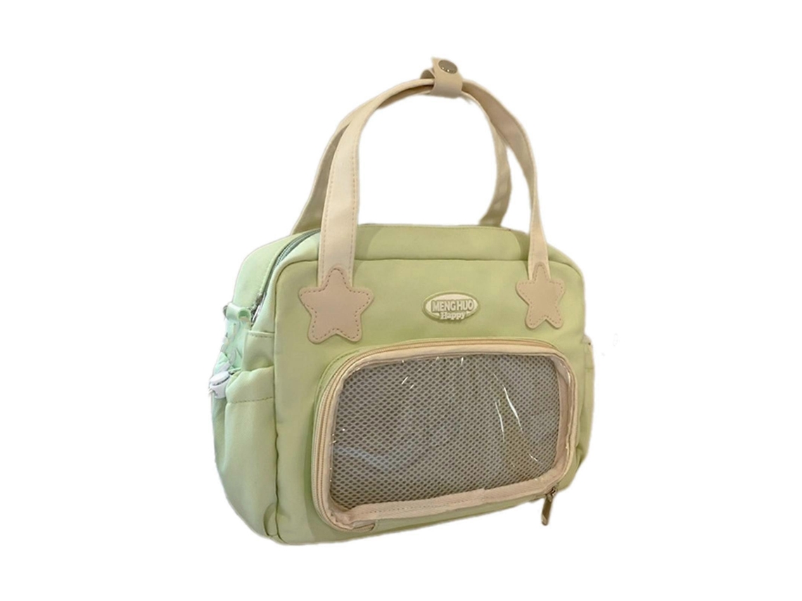 Bolsa Feminina Itabag Harajuku, Modelo Mensageiro, Transparente, Para Ombro, Escolar, Estilo Japonês, Transversal, Com Distintivo, Verde.