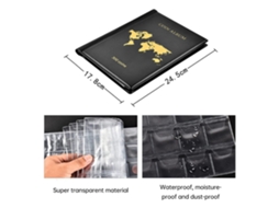 Álbum transparente para coleção de moedas com 300 compartimentos para moedas de 25 mm.