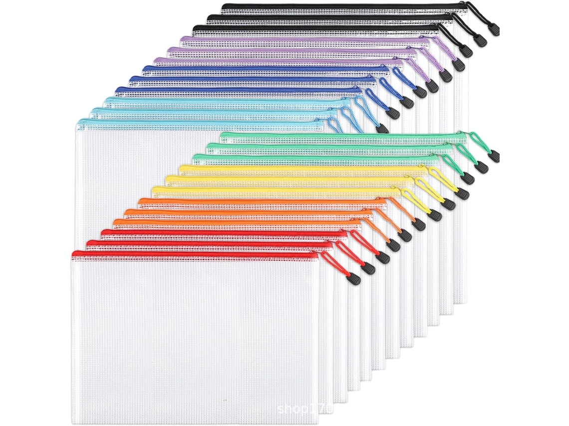 Bolsa Malha A4 Pvc Transparente Impermeável Com Zíper Para Documentos