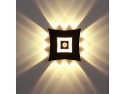 Luz de Parede Led 18w com Sensor de Movimento Pir 3000k Branco Quente Ip65 Alumínio Preto S/MARCA