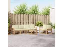 Vidaxl Conjunto De Sofás Para Exterior 7 Pcs Branco E Creme