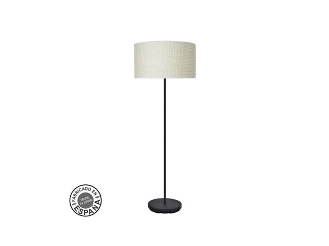 Salon Moda Pé 1xe27 Bengala Preta/branca 163x40x 40 Cm Fabrilamp